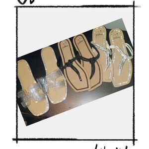 Palms Sandals Set with Rhinestone Accents